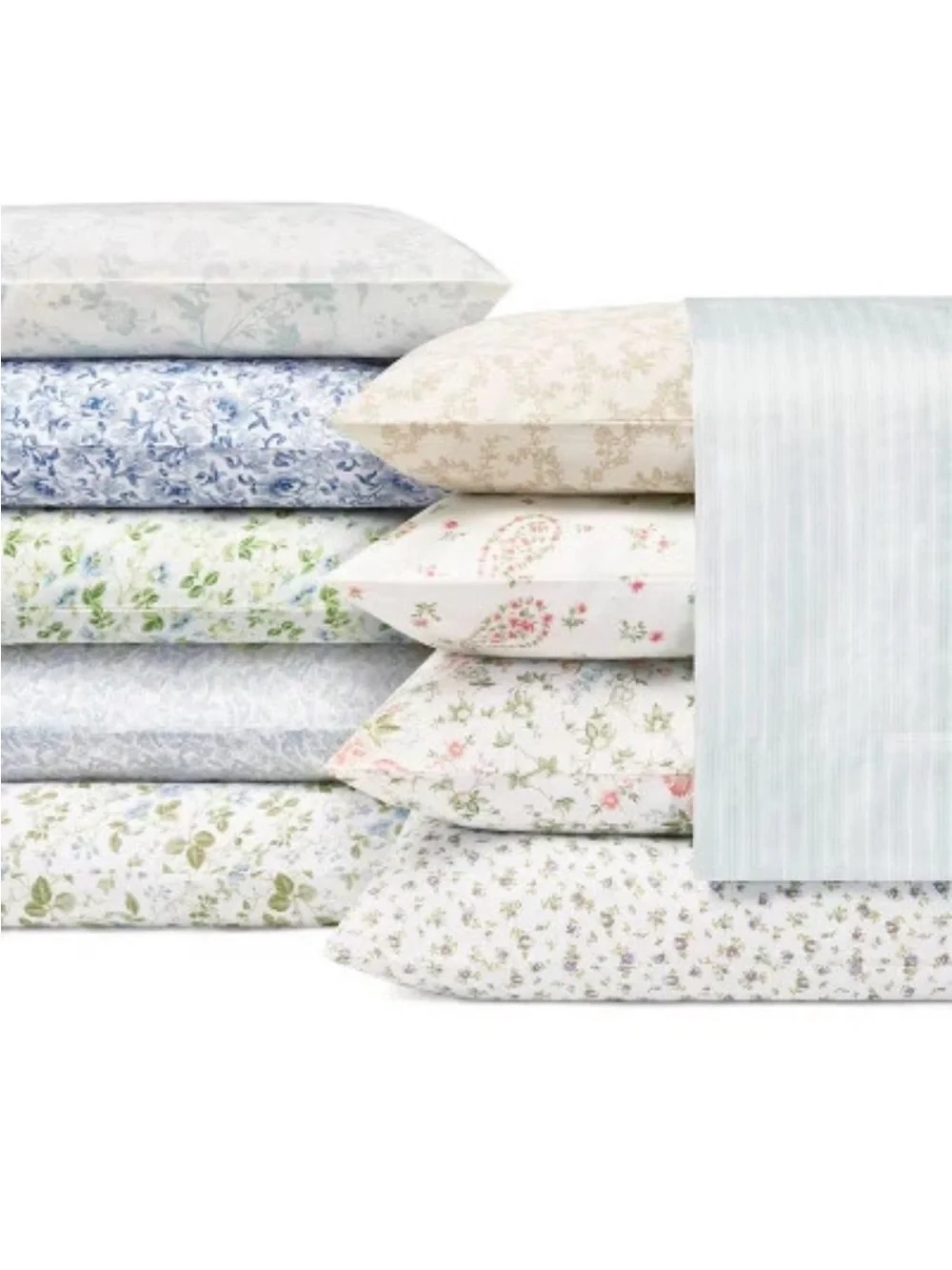 Laura Ashley Light Aqua Stripe QUEEN Sheet Set ~ Charming Blue Hint Lottie - Picture 2 of 4